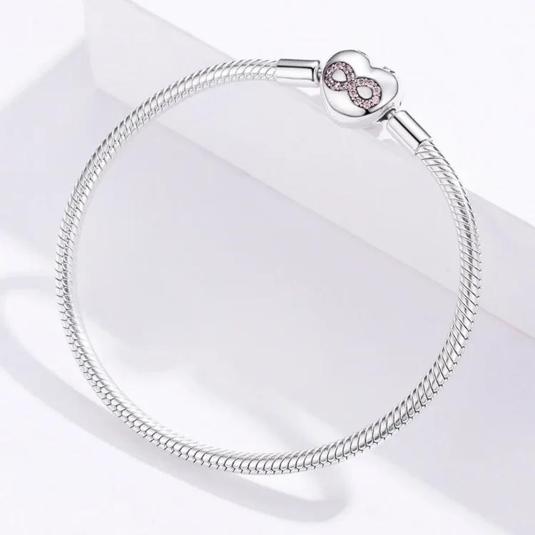 Pandora Moments Style srebrna drsna zapestnica Heart of Eternity - SCB142