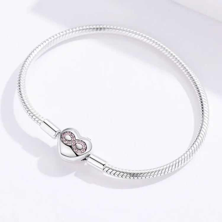 Pandora Moments Style srebrna drsna zapestnica Heart of Eternity - SCB142