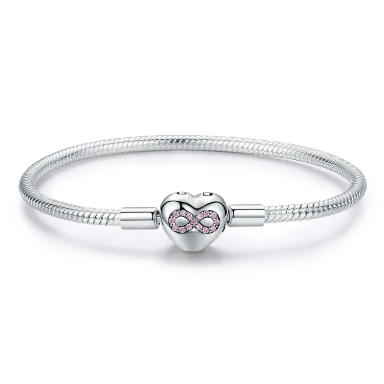 Pandora Moments Style srebrna drsna zapestnica Heart of Eternity - SCB142