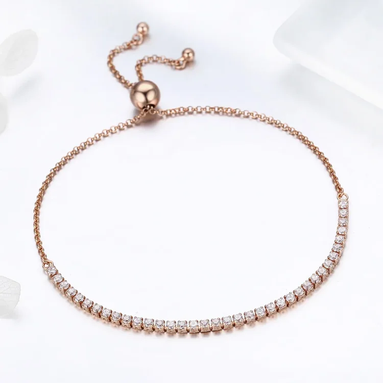 Pandora Style pozlačena elegantna spremljajoča drsna teniška zapestnica - SCB046