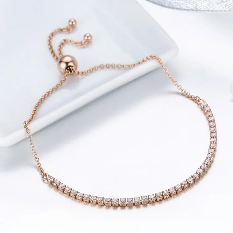 Pandora Style pozlačena elegantna spremljajoča drsna teniška zapestnica - SCB046
