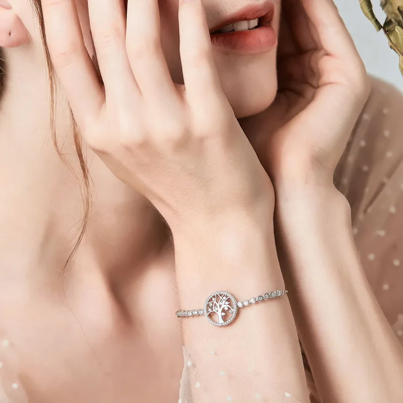 (slika za) Pandora Style Silver Bright Tree of Life zapestnica - SCB035 - Ogled 2