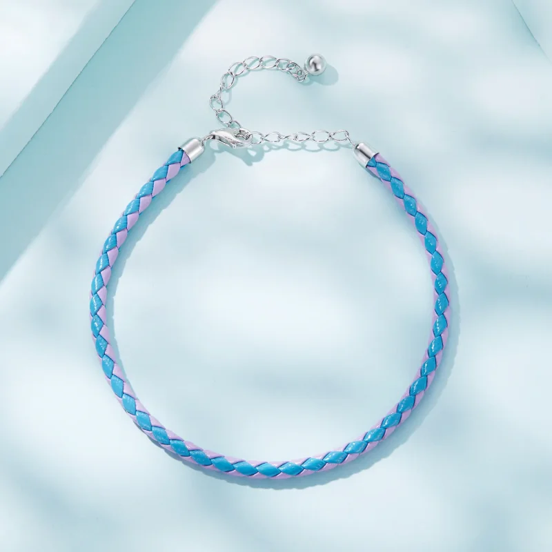 (slika za) Preprosta usnjena zapestnica v stilu Pandora - SCB243-CF - Ogled 4