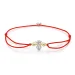 Rdeča vrv v stilu Pandora s srebrno in pozlačeno čebelo zapestnico - SCB156