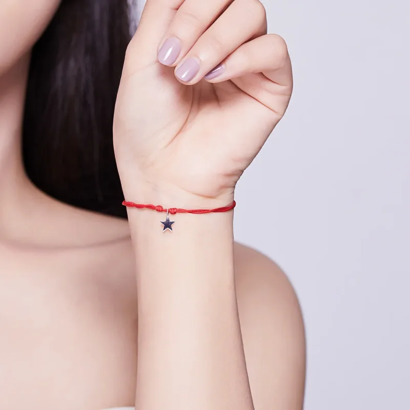 (slika za) Rdeča vrv v stilu Pandora s srebrno zapestnico Lucky Carp - SCB145 - Ogled 5