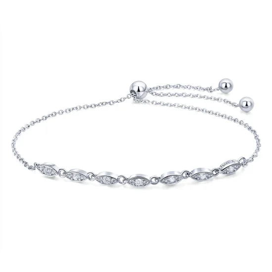 (slika za) Srebrna drsna zapestnica z verižico Beauty of Simplicity v stilu Pandora - SCB086