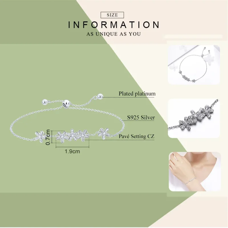 (slika za) Srebrna drsna zapestnica z verižico v slogu Pandora - SCB084 - Ogled 5