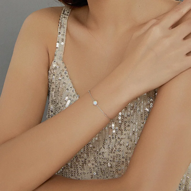 (slika za) Srebrna zapestnica Pandora Style Gorgeous Opal - BSB054 - Ogled 7