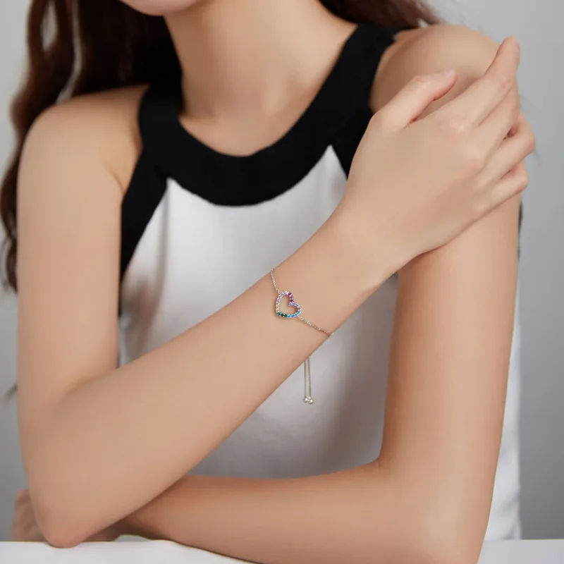 (slika za) Srebrna zapestnica Pandora Style Love of Rainbow - SCB216 - Ogled 5