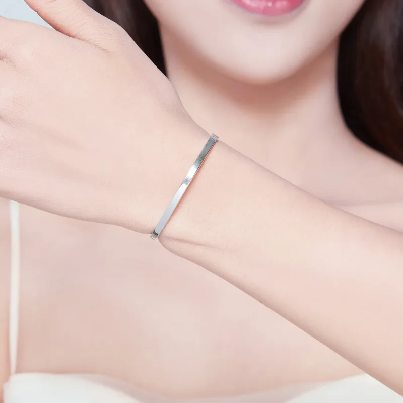 (slika za) Srebrna zapestnica z odprto manšeto Nič ni nemogoče v slogu Pandora - SCB160 - Ogled 5