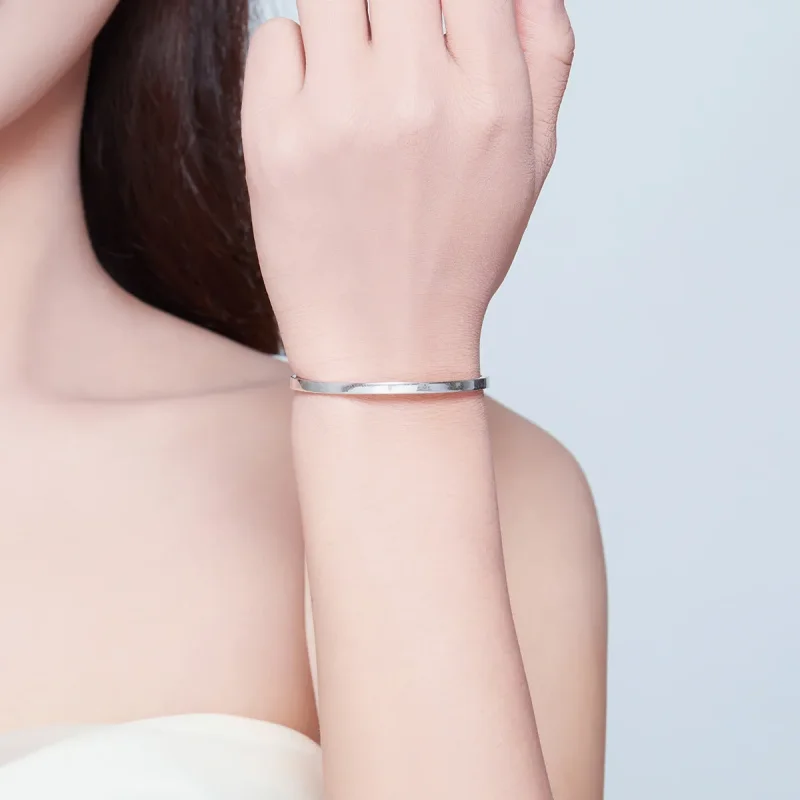 (slika za) Srebrna zapestnica z odprto manšeto Nič ni nemogoče v slogu Pandora - SCB160 - Ogled 6