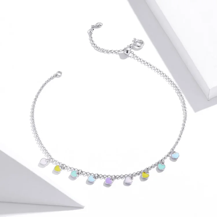 Zapestnica Pandora Style Silver Rainbow Love - SCT020