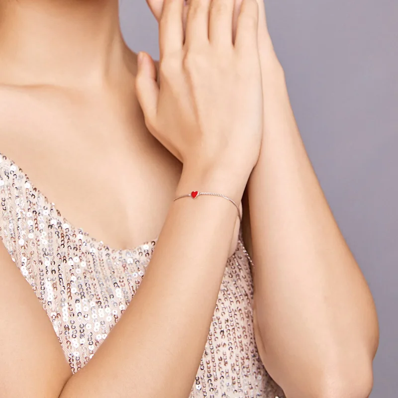 (slika za) Zapestnica Pandora Style Srebrno srce - SCB182 - Ogled 6