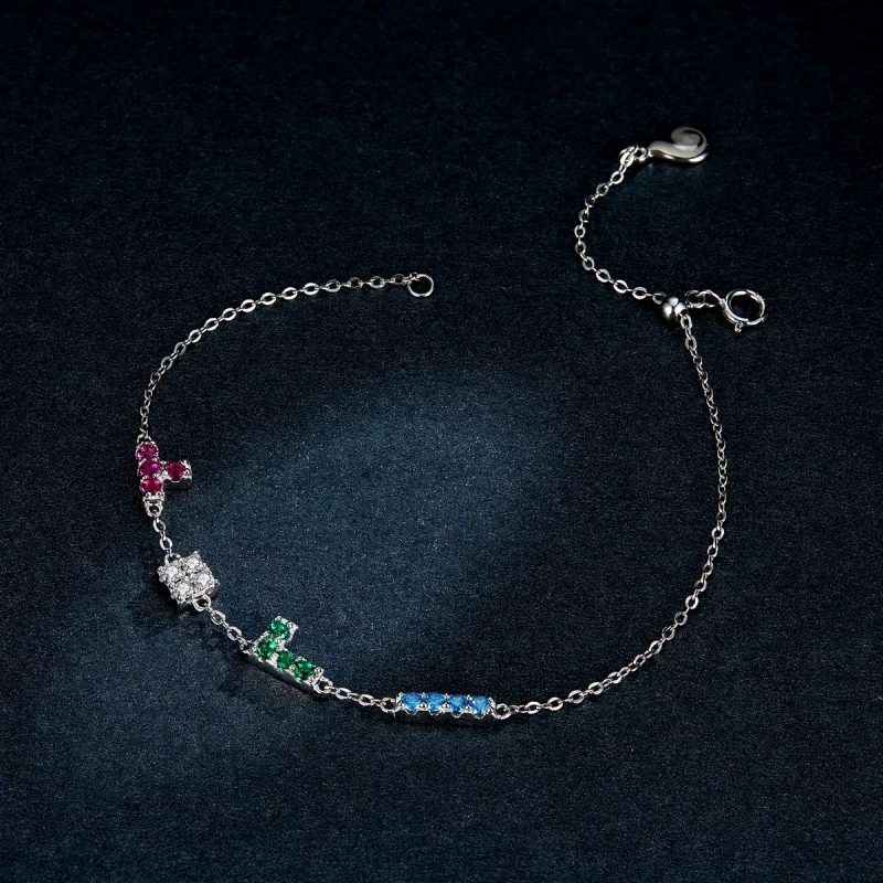 (slika za) Zapestnica Tetris v stilu Pandora - BSB040 - Ogled 5