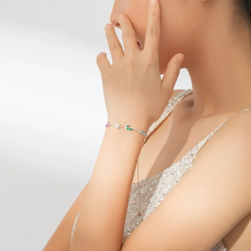 (slika za) Zapestnica Tetris v stilu Pandora - BSB040 - Ogled 6