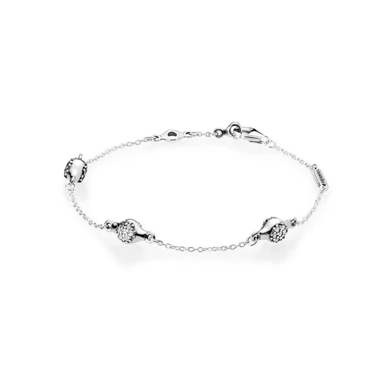 Moderna zapestnica LovePods™, PANDORA Silver & Clear CZ - 597354CZ