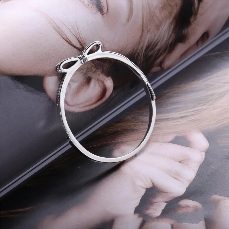 (slika za) PANDORA Bleščeča pentlja, prozorna zapestnica CZ - 590536CZ - Ogled 2