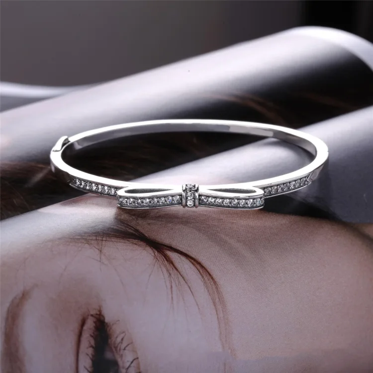 PANDORA Bleščeča pentlja, prozorna zapestnica CZ - 590536CZ