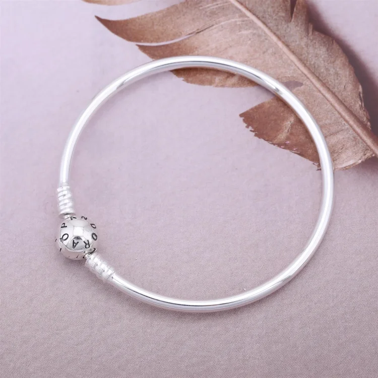 PANDORA Circle of Love, roza srček Cz Bangle - 590716PCZ