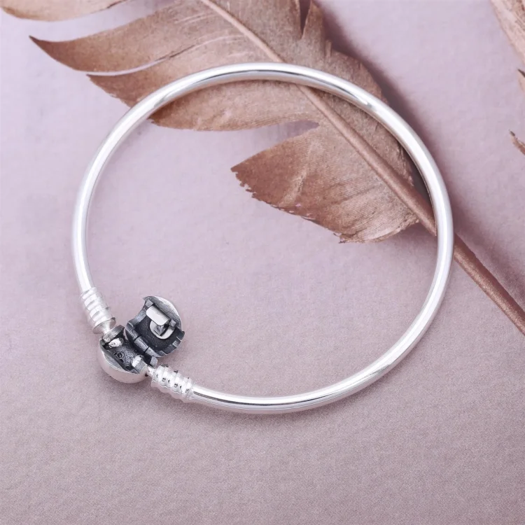 PANDORA Circle of Love, roza srček Cz Bangle - 590716PCZ