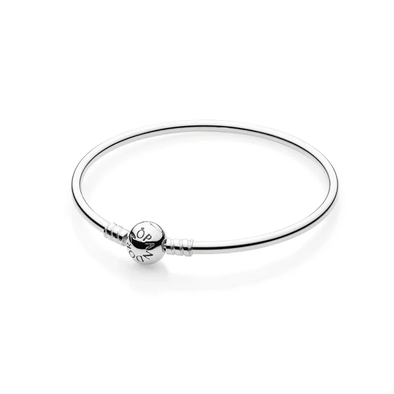 (slika za) PANDORA Moments Sterling Silver Charm Bangle - 590713 - Slika izdelka