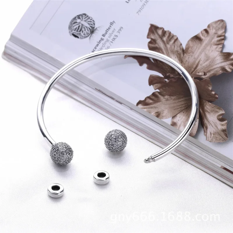 (slika za) PANDORA Odprta zapestnica, prozorna CZ - 596438CZ - Ogled 5