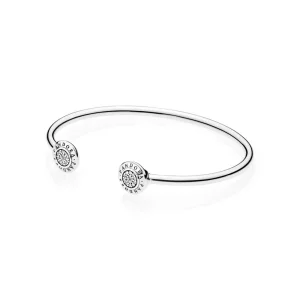 (slika za) PANDORA Signature Odprta srebrna zapestnica - 590528CZ