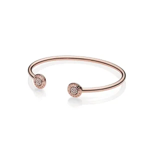 (slika za) PANDORA Signature Open Bangle zapestnica, PANDORA Rose™ - 580528CZ