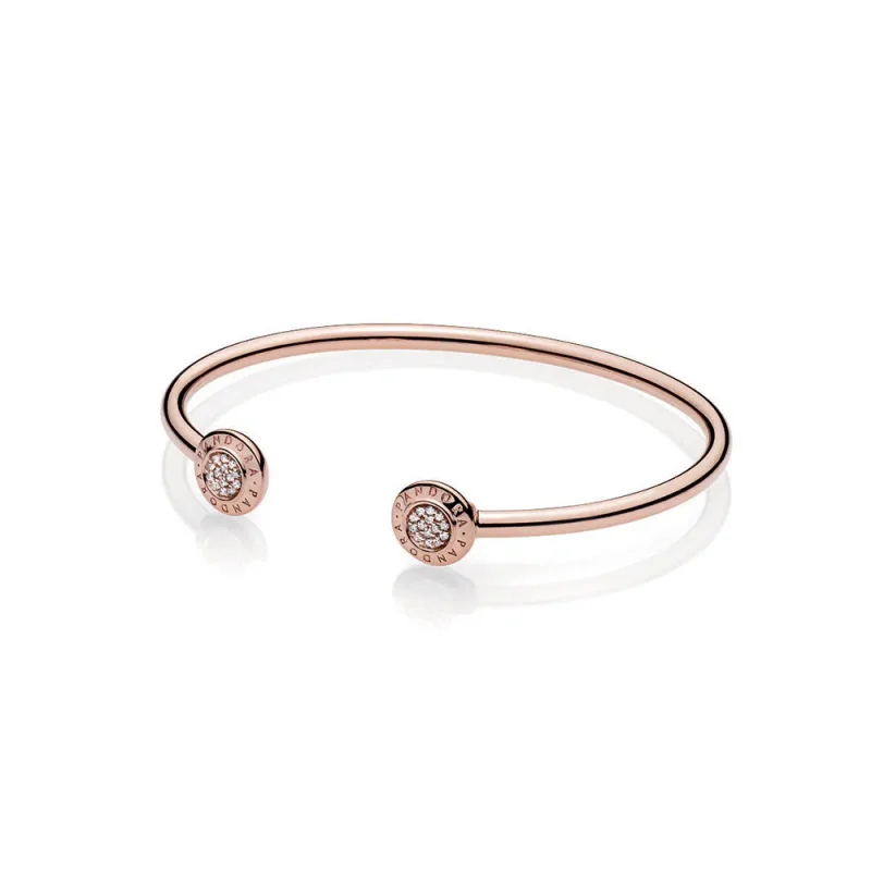 (slika za) PANDORA Signature Open Bangle zapestnica, PANDORA Rose™ - 580528CZ - Slika izdelka