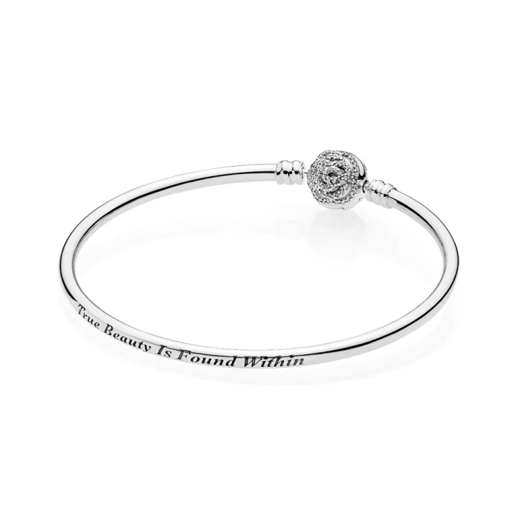 PANDORA zapestnica Disney Belle Enchanted Rose Silver - 590748CZ