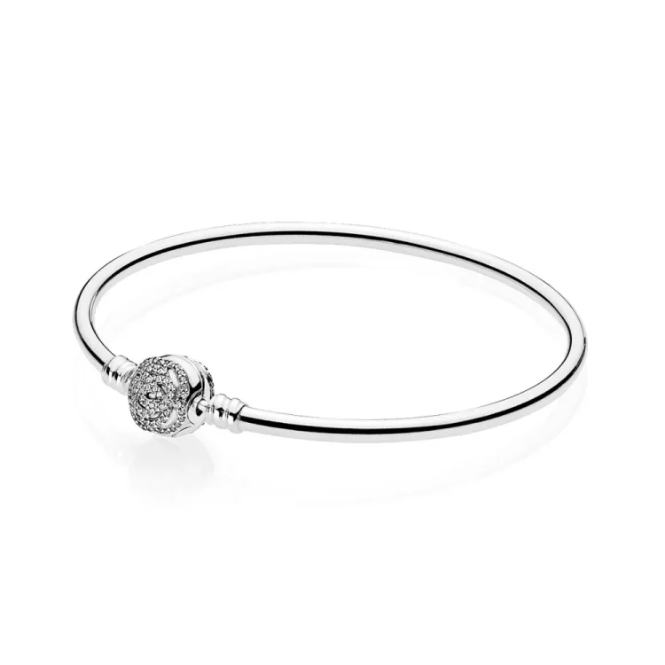 PANDORA zapestnica Disney Belle Enchanted Rose Silver - 590748CZ