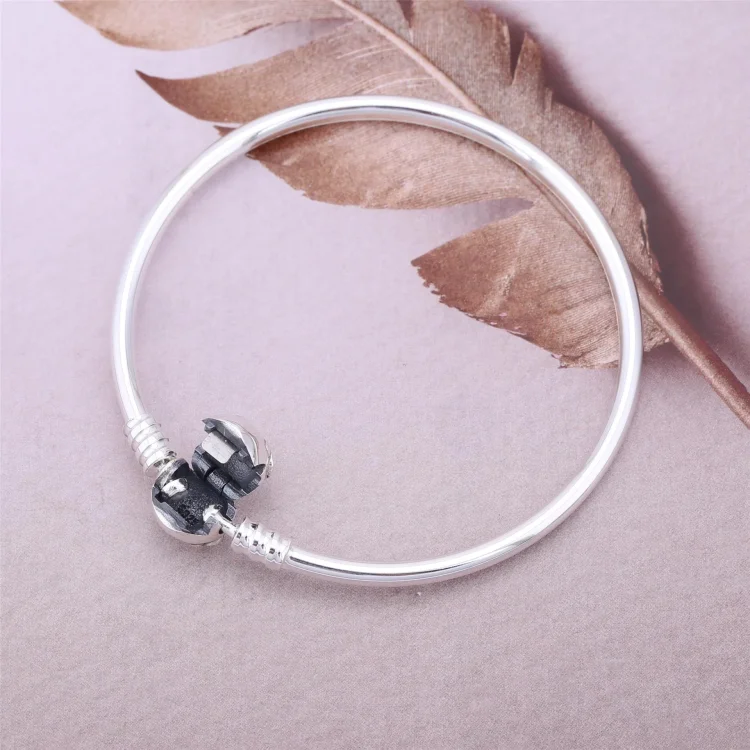 PANDORA zapestnica iz srebra šterlinga z zaponko z nežno pentljo, prozorna CZ - 590724CZ