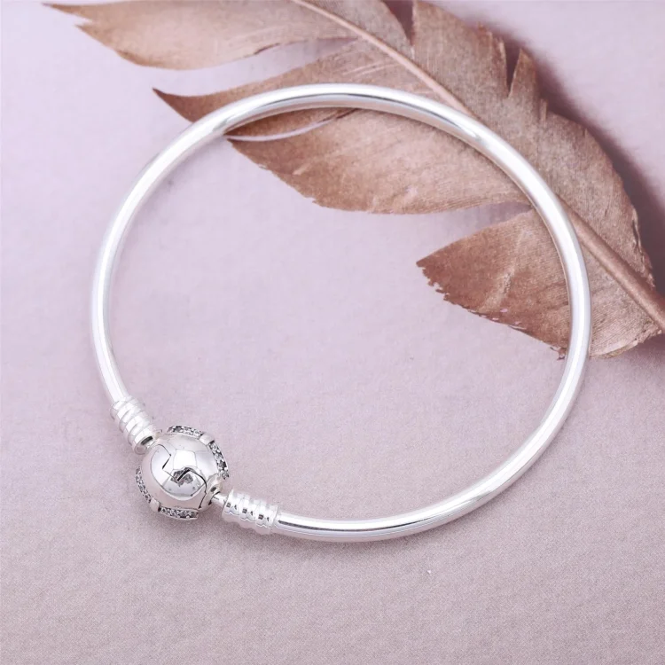 PANDORA zapestnica iz srebra šterlinga z zaponko z nežno pentljo, prozorna CZ - 590724CZ