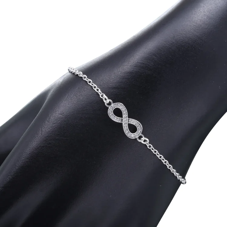 PANDORA zapestnica s simbolom neskončnosti, prozorna CZ - 590509CZ