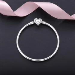 PANDORA Zapestnica z zaželenimi srčki, prozorna CZ - 590729CZ