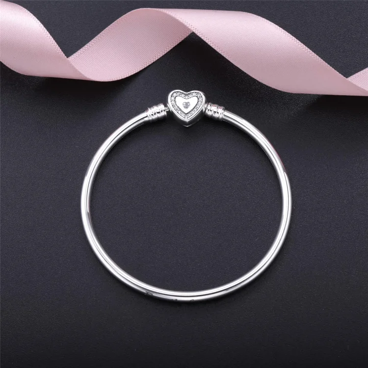PANDORA Zapestnica z zaželenimi srčki, prozorna CZ - 590729CZ