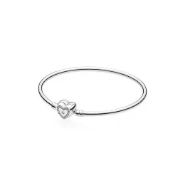 PANDORA Zapestnica z zaželenimi srčki, prozorna CZ - 590729CZ