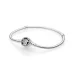 Srebrna zapestnica PANDORA Moments Poetic Blooms sponka - 590744CZ