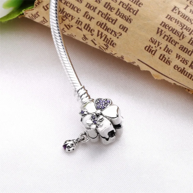 (slika za) Srebrna zapestnica PANDORA Moments, zaponka Wildflower Meadow - 597124NLC - Ogled 4