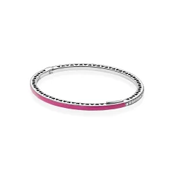 Zapestnica Radiant Hearts of PANDORA, emajl Radiant Orchid & Clear CZ - 590537EN69