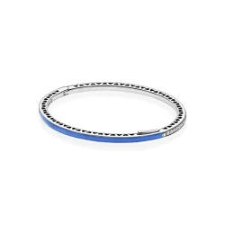 Zapestnica Radiant Hearts of PANDORA, Princess Blue Enamel & Clear CZ - 590537EN82