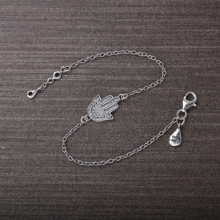 Zapestnica s simbolom zaščite PANDORA, prozorna CZ - 590505CZ