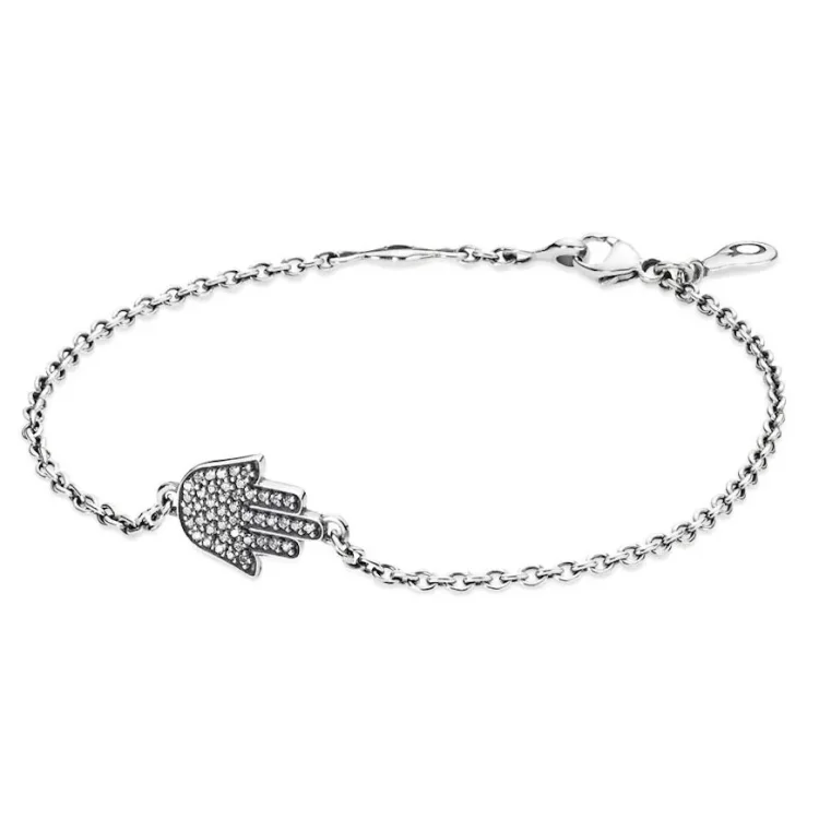 Zapestnica s simbolom zaščite PANDORA, prozorna CZ - 590505CZ