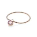 Zapestnica s ključavnico Heraldic Radiance, PANDORA Rose™ ter rožnati in vijolični kristali - 587635NPM