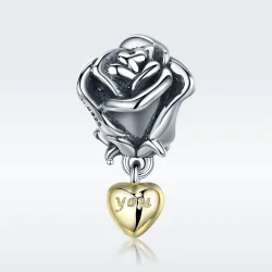 Dvobarvni obesek I Love You v slogu Pandora - SCC455