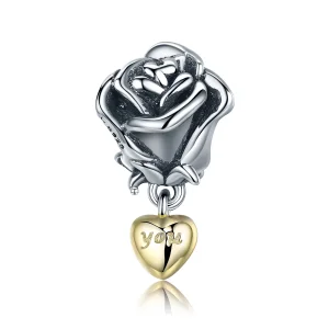 (slika za) Dvobarvni obesek I Love You v slogu Pandora - SCC455