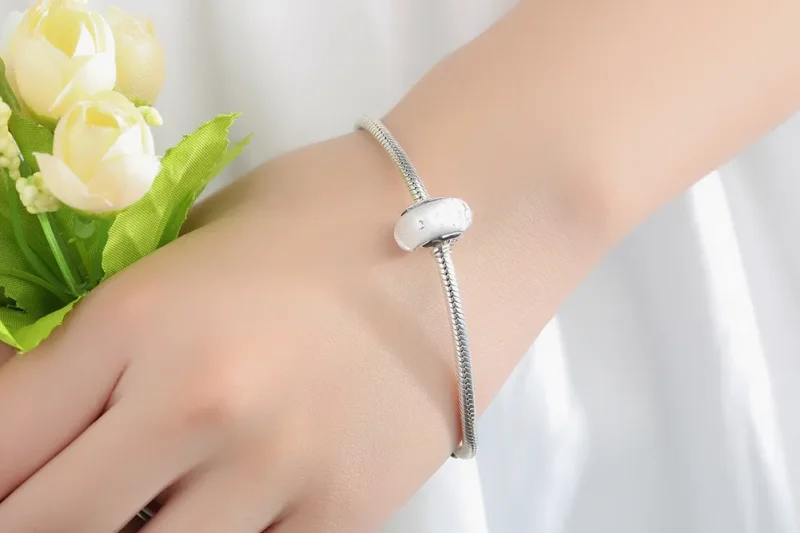 (slika za) Obesek iz belega muranskega stekla Pandora Style - SCZ002 - Ogled 9