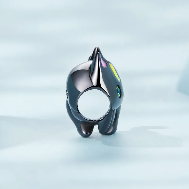 (slika za) Obesek luna mačka v slogu Pandora - SCC2386 - Ogled 3