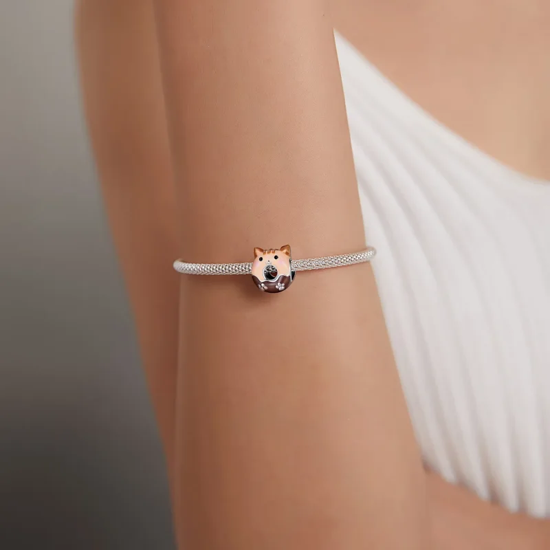 (slika za) Obesek Pandora Style Kitty Donuts - SCC1877 - Ogled 5