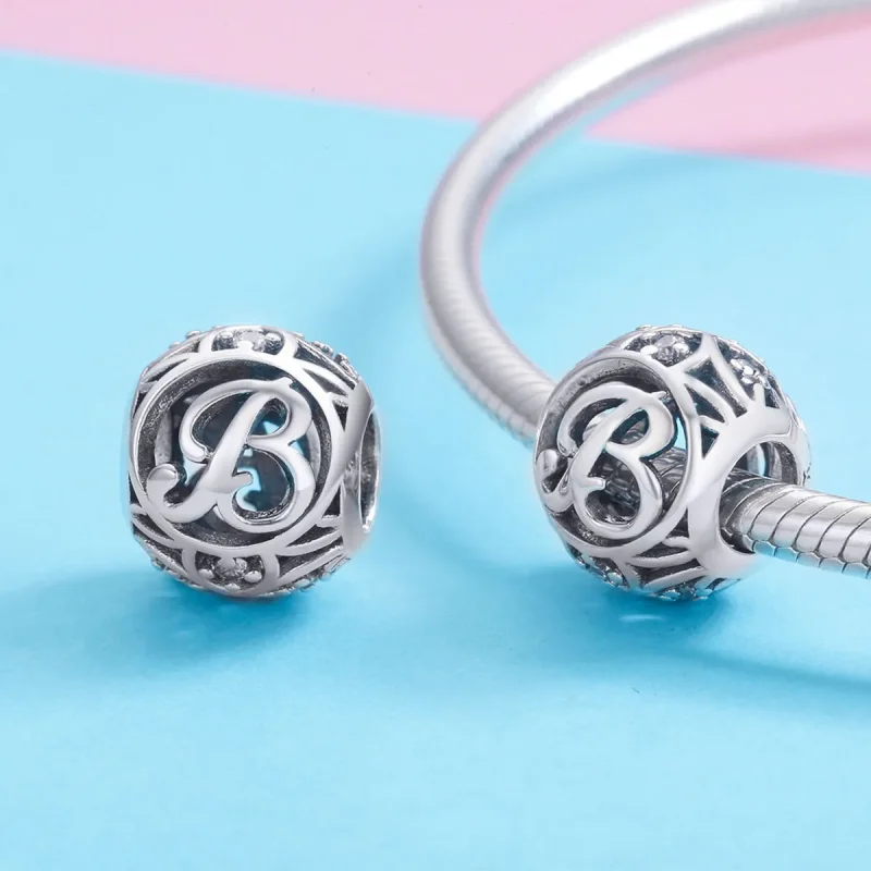 (slika za) Obesek Pandora Style Letter-B - SCC738-B - Ogled 3